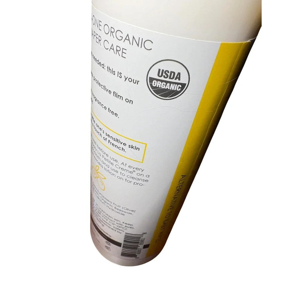 La Petite Creme Organic Diapering Lotion Refill 20oz Alternative to Baby Wipes